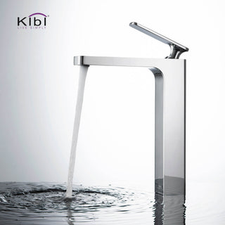 Infinity Single Handle Vessel Sink Faucet KBF1007, Chrome, W/ Drain