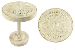 Starburst Drapery Medallion Holdback, Gilded French White