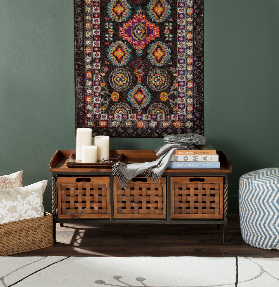 Safavieh Isaac 3-Drawer Wooden Storage Bench, Filbert Brown