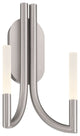 Olette, Wall Sconce, 2-Light, 17", Brushed Nickel, Frosted Acrylic