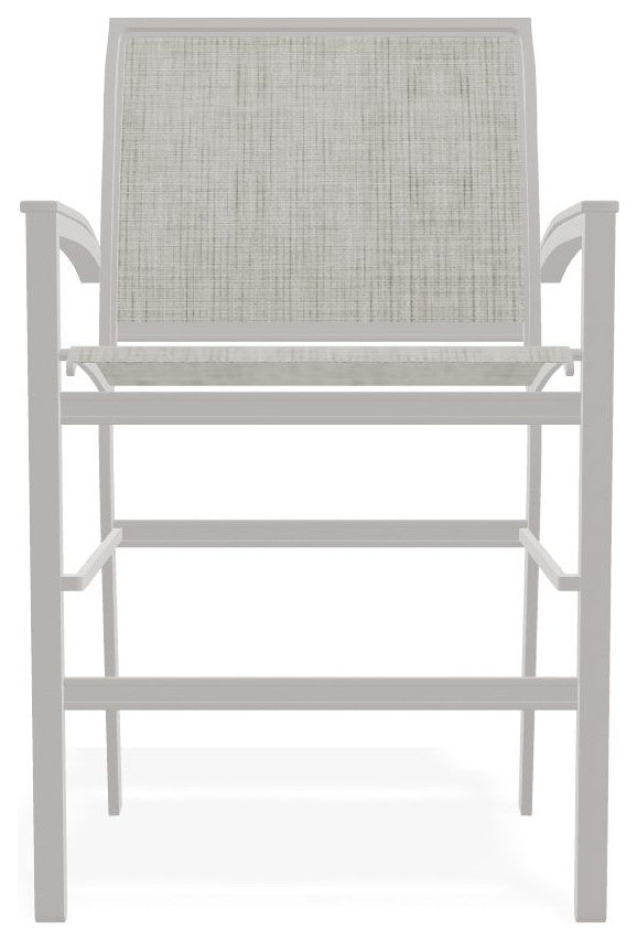 Bazza Sling Balcony Height Stackable Outdoor Stool, Smoke/Warm Gray