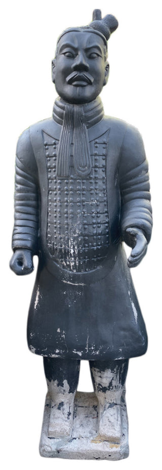 Blackened Terra Cotta Warrior Statue