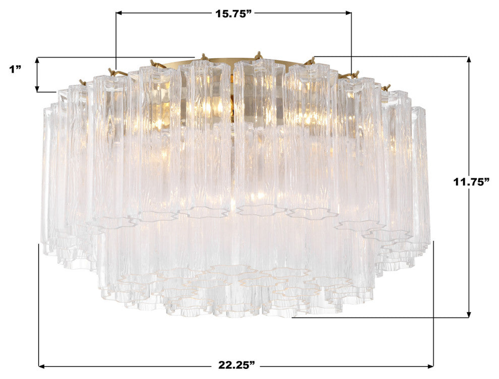 Crystorama Lighting Group ADD-321-CL Addis 7 Light 22"W Flush - Polished Chrome