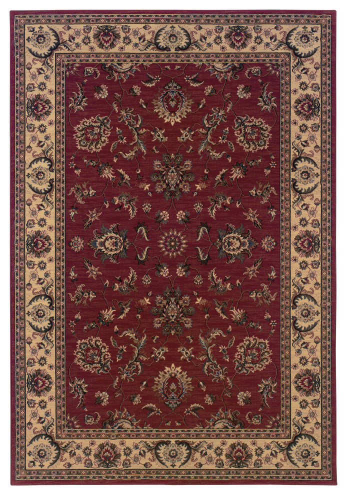 Oriental Weavers Ariana Collection Red/Ivory Oriental Indoor Area Rug 5'3"X7'9"