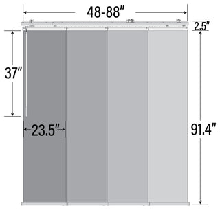 Malia 4-Panel Track Extendable Vertical Blinds 48-88"W