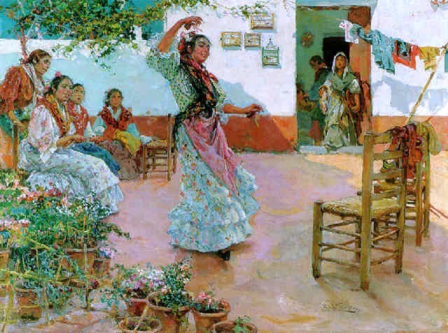 Manuel Ruiz Guerrero Gitanas en el Patio, 21"x28" Wall Decal