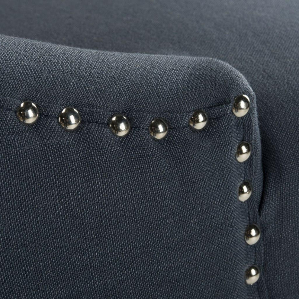 Safavieh Eleni Tufted Counterstool, Navy/Espresso