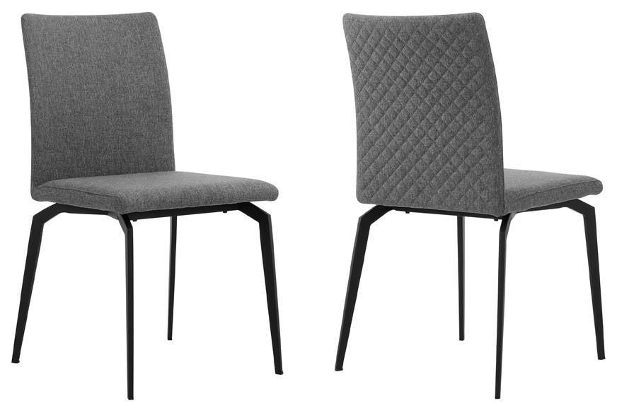 Lyon Gray Fabric and Metal Dining Room Chairs - Set of 2