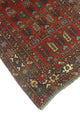 Fine Vintage Distressed June Red/Navy Runner, 3'9x10'2