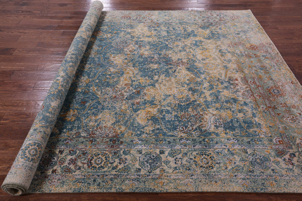 Wool and Silk Persian Hand-Knotted Rug 7' 11" X 10' 2" Q7083
