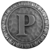 Initial A Knob Antique Brass, Antique Pewter, P