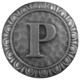 Initial A Knob Antique Brass, Antique Pewter, P