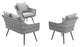 Outdoor Patio Furniture Lounge Sofa and Chair Set, Aluminum Rattan, Grey Gray