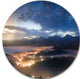 Blue Cloudy Summer Sunrise, Landscape Photo Disc Metal Wall Art, 36"