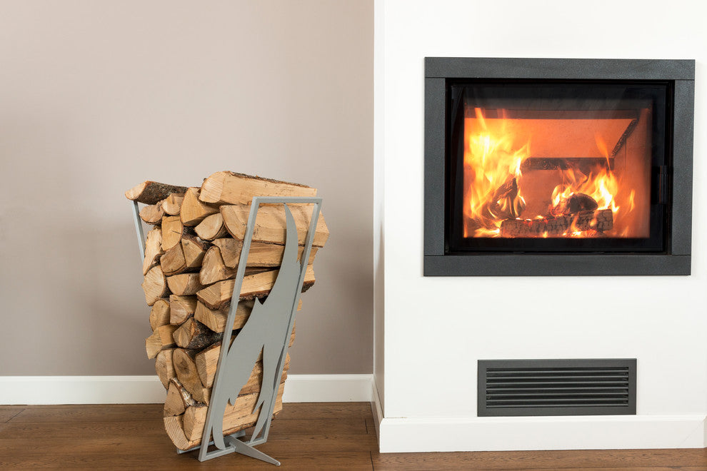 Firewood Rack Flame, Silver