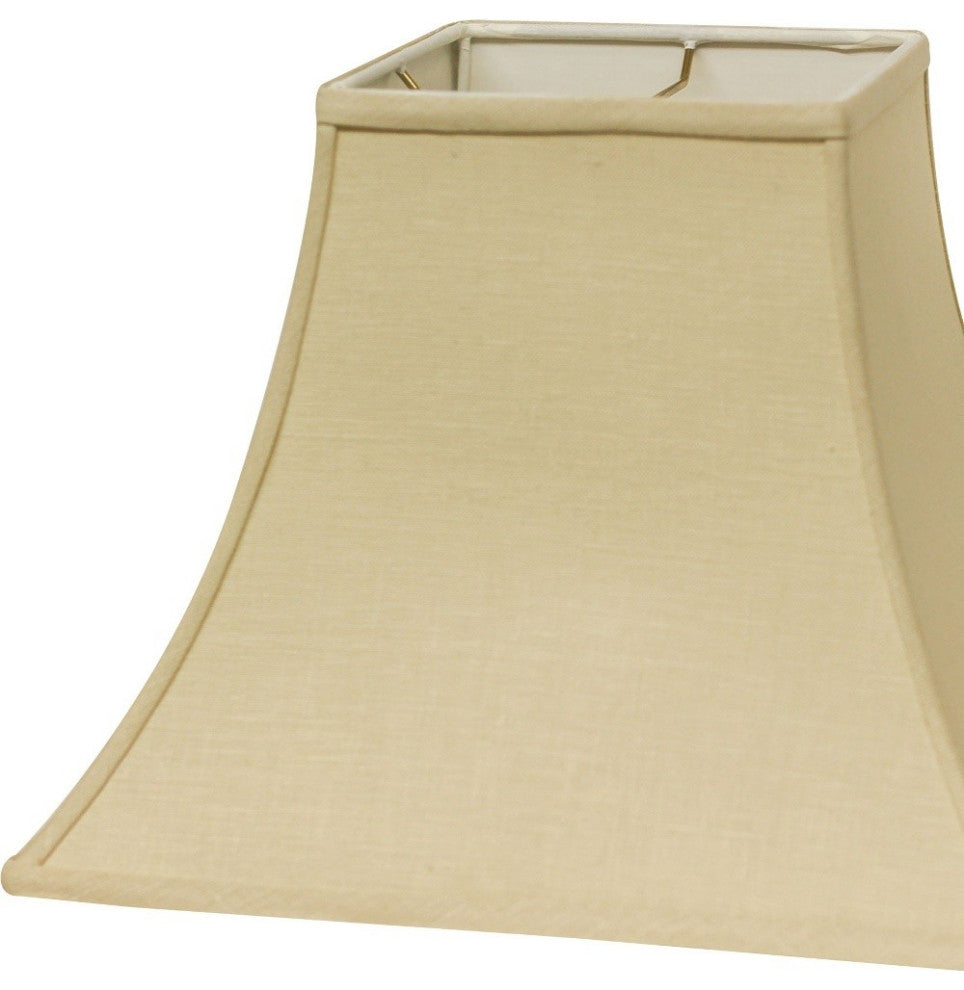 10" Parchment Biege Premium Square Bell Slanted Linen Lampshade