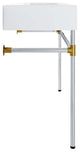 Redeem 40" Silver Stainless Steel Wall-Mount Bathroom Vanity