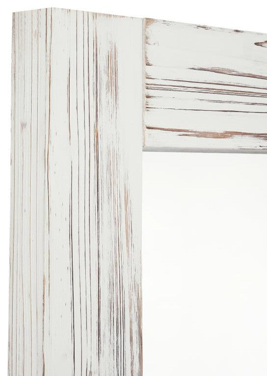 Graham 22x65 Full Length Mirror, Wall Mounted or Wall Leaning, Solid Wood Frame, White Wash