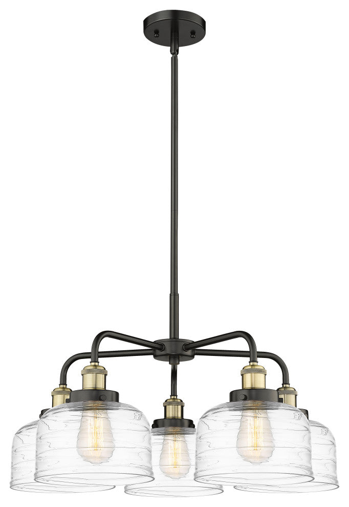 Innovations Bell 5 26" Chandelier Black Antique Brass