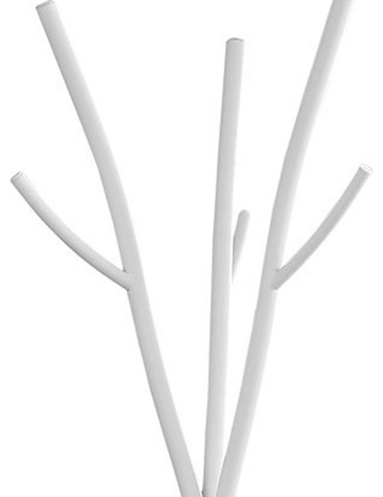 74" White Metal Modern Tree Branch Coat Rack