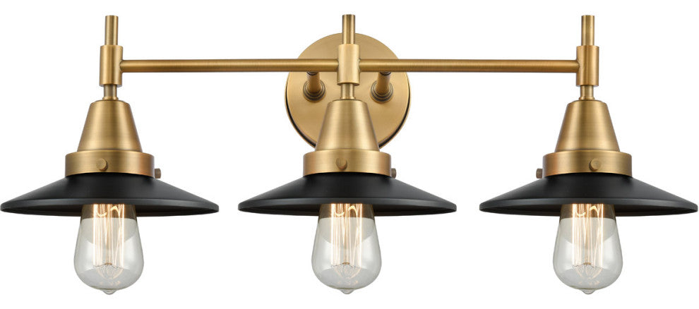 Innovations 447-3W-BB-M6-BK Caden 3 Light Bath Vanity Light, Brushed Brass