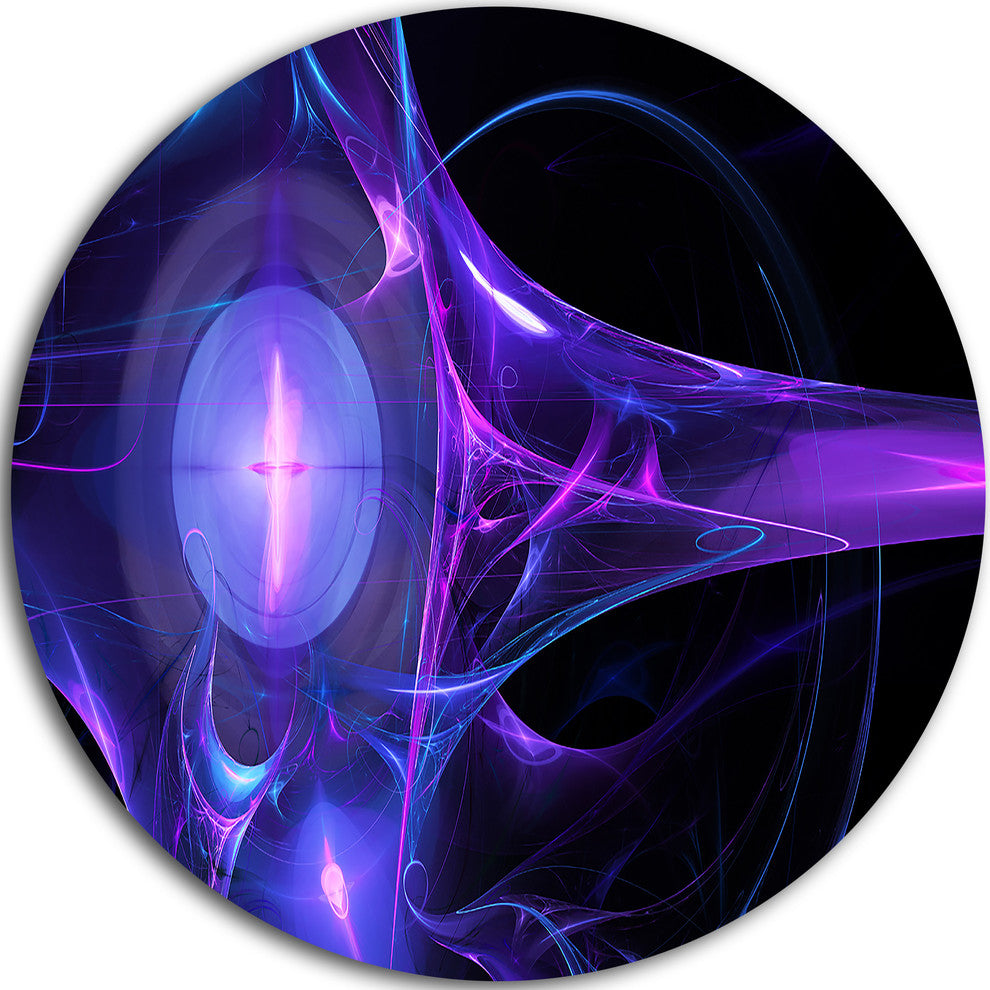 Purple Bright Candle, Abstract Digital Art Round Metal Wall Art, 23"