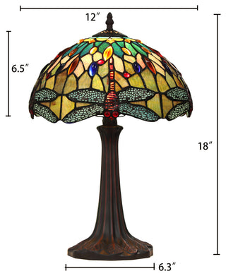 Empress Tiffany-Style Dark Bronze 1 Light Table Lamp 12" Shade