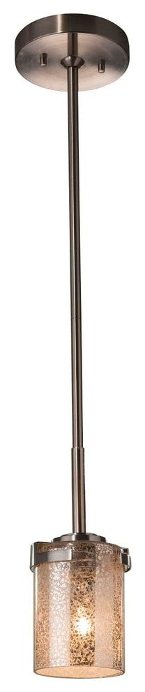 Fusion Atlas 1-Light Mini-Pendant, Mercury Glass Shade, Nickel, LED
