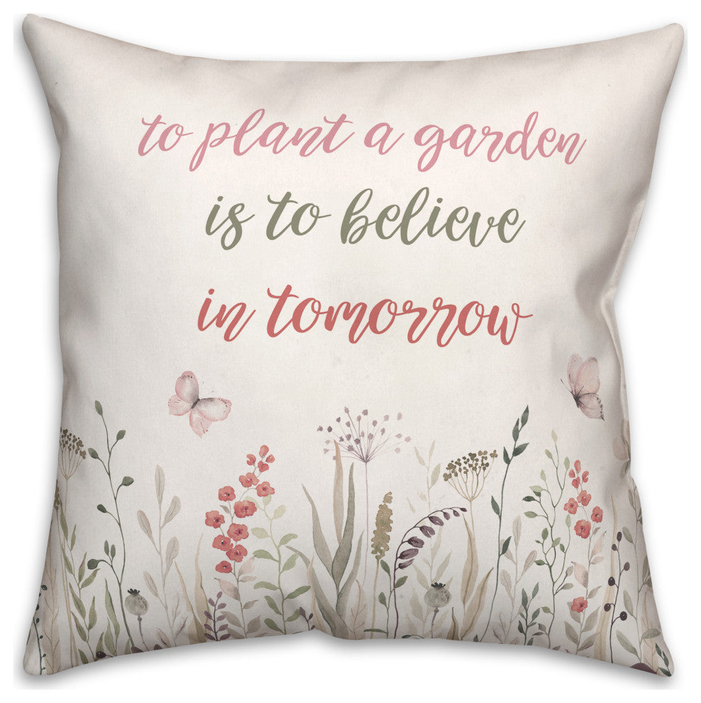 To Plant Garden Watercolor 2 18x18 Spun Poly Pillow