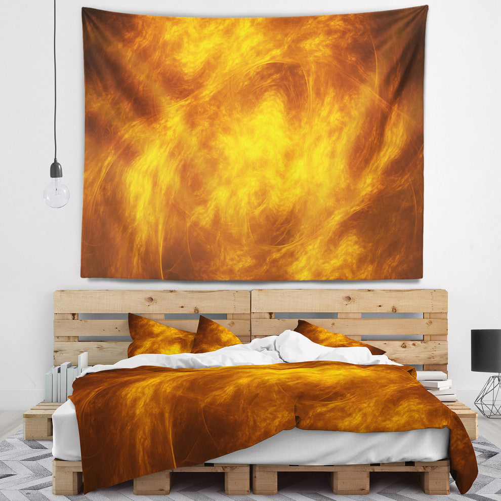 Brown Fractal Abstract Pattern Abstract Wall Tapestry, 60"x50"