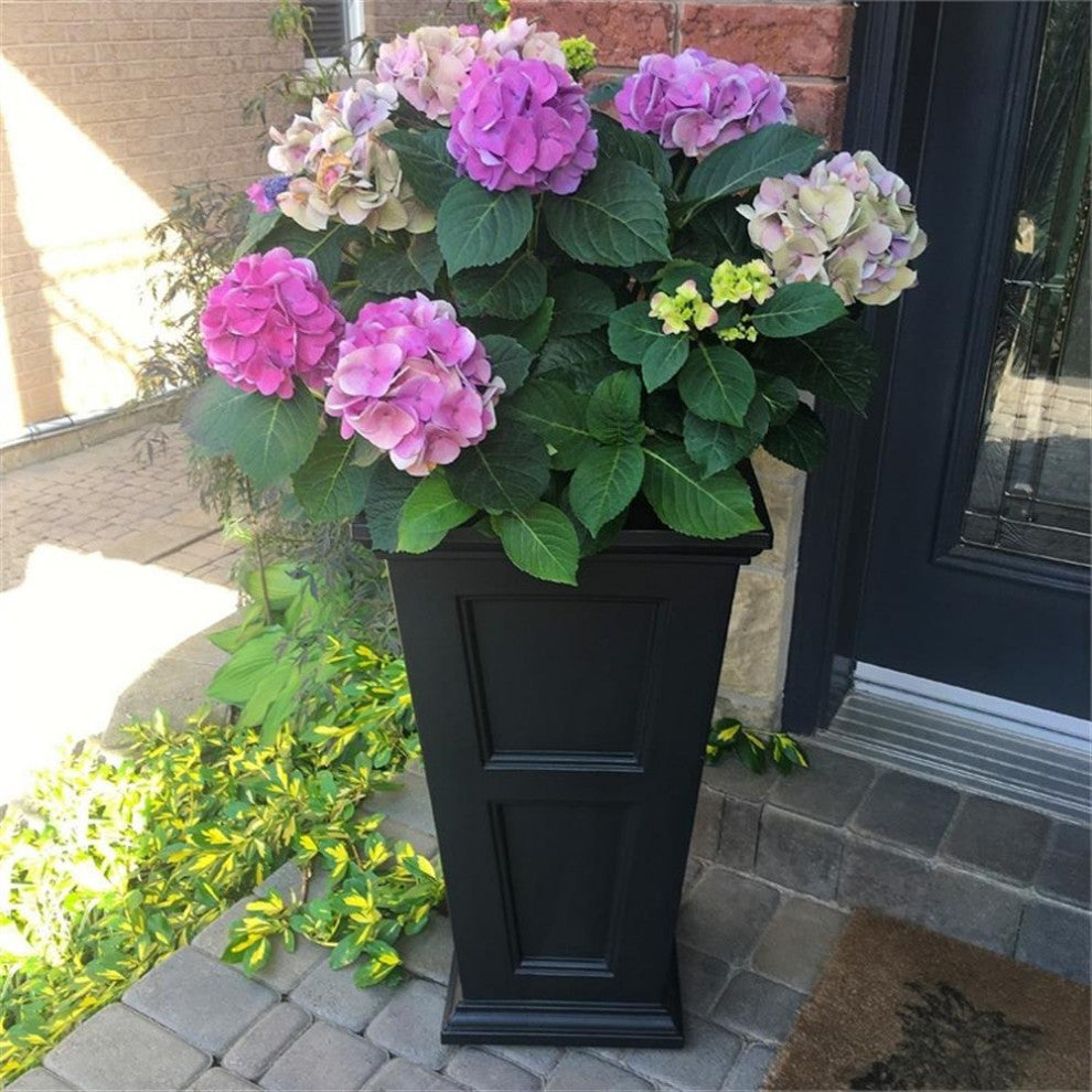Mayne Fairfield 28" Tall Traditional Plastic Planter in Black