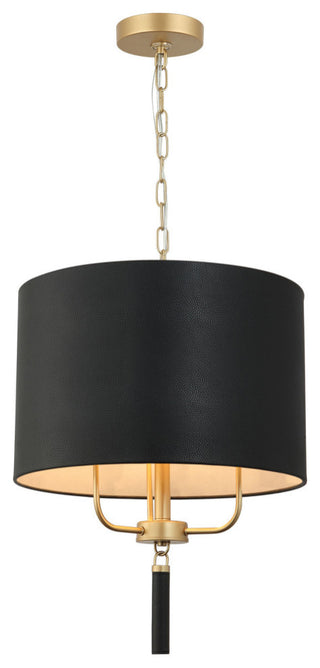 Secret Agent 3-Lt Pendant - Painted Gold/Black Leather