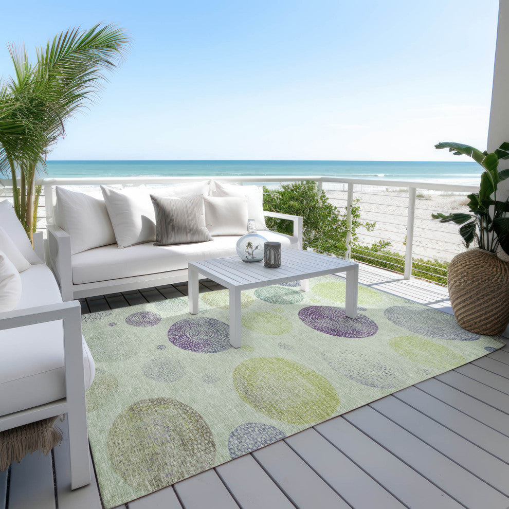 Machine Washable Indoor/Outdoor Chantille ACN1897 Aloe 5' x 7'6" Rug