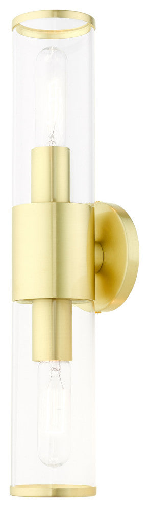 Satin Brass Nautical, Contemporary, Urban, Industrial Vanity Sconce