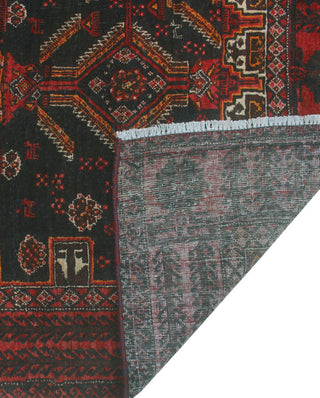 Fine Vintage Distressed Annahi Charcoal/Red Runner, 3'2 x 5'9