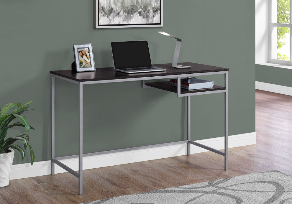 Computer Desk Home Office Laptop 48"L Work Metal Laminate Brown Grey