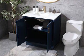 36" SIngle Bathroom Vanity, Blue