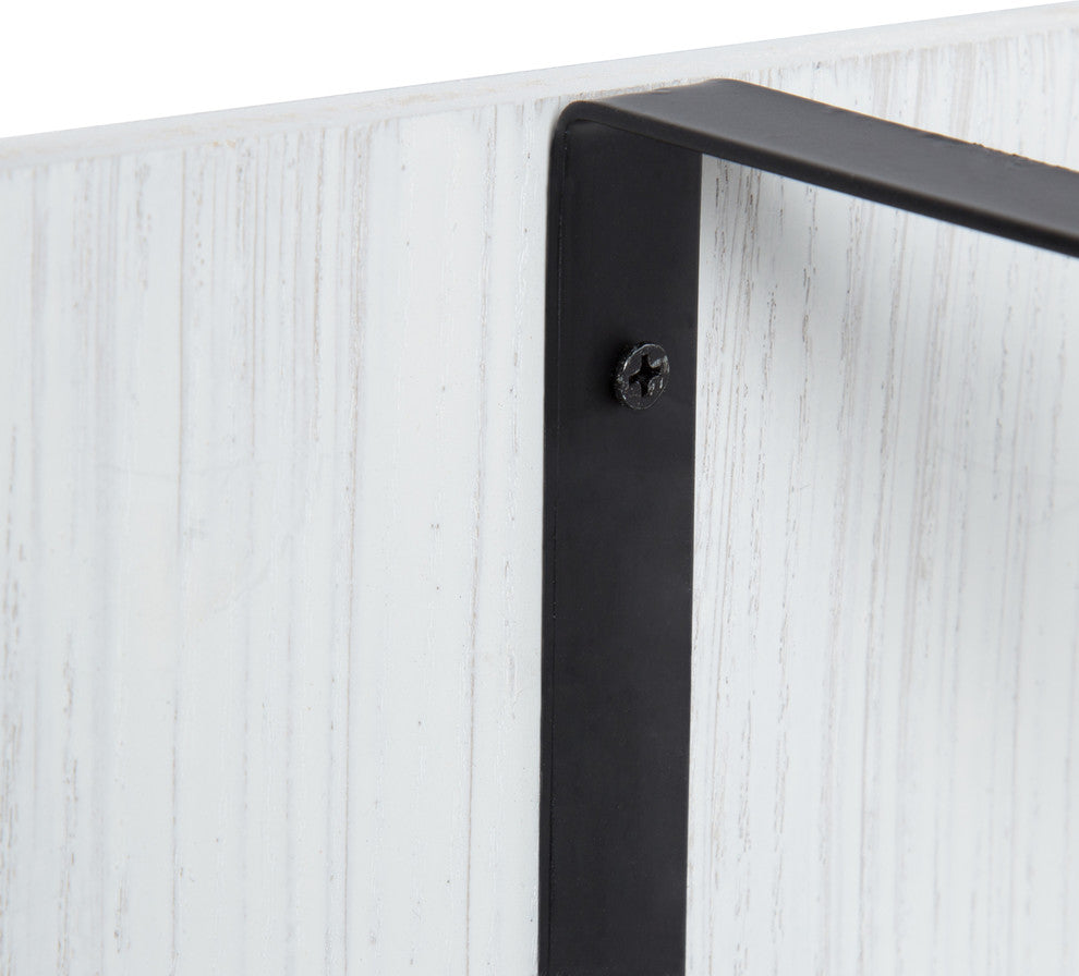 Oakly Wood and Metal Wall Sconce Candle Holder, White