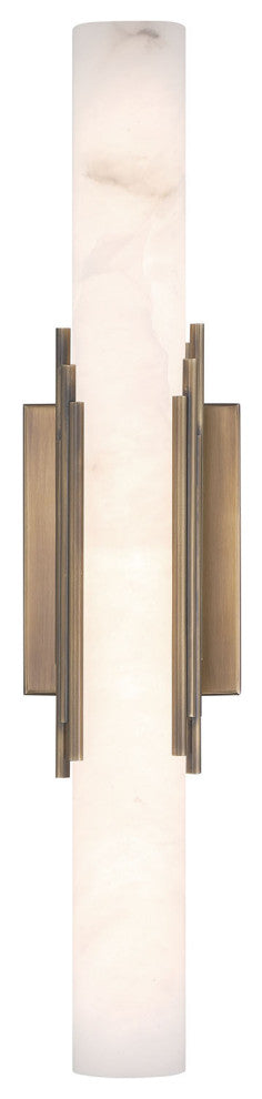 Venna, Wall Sconce , 22", Antique Brass, Alabaster