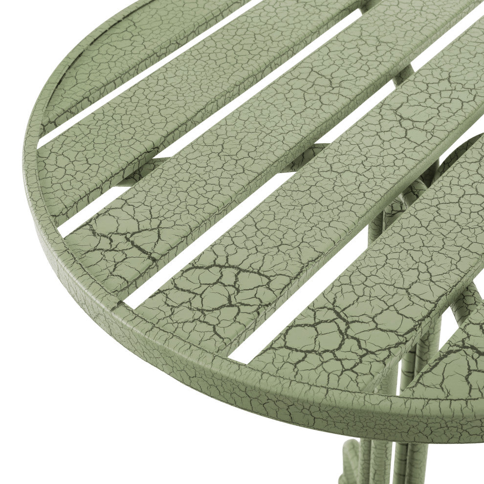 Arthur Desert Outdoor Modern 3 Piece Bistro Set, Crackle Green