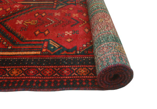 Fine Vintage Distressed Crespin Red/Charcoal Runner, 3'10x7'9