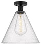 Innovations 616-1F-BK-GBC-124 Berkshire 1 Light Semi-Flush Mount, Matte Black