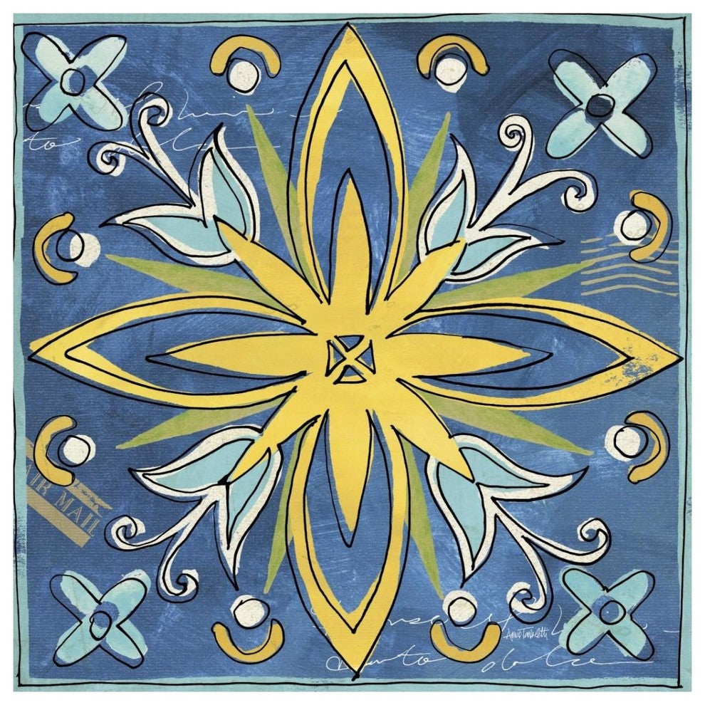 "Tuscan Sun Tile I Color" Digital Paper Print by Anne Tavoletti, 38"x38"