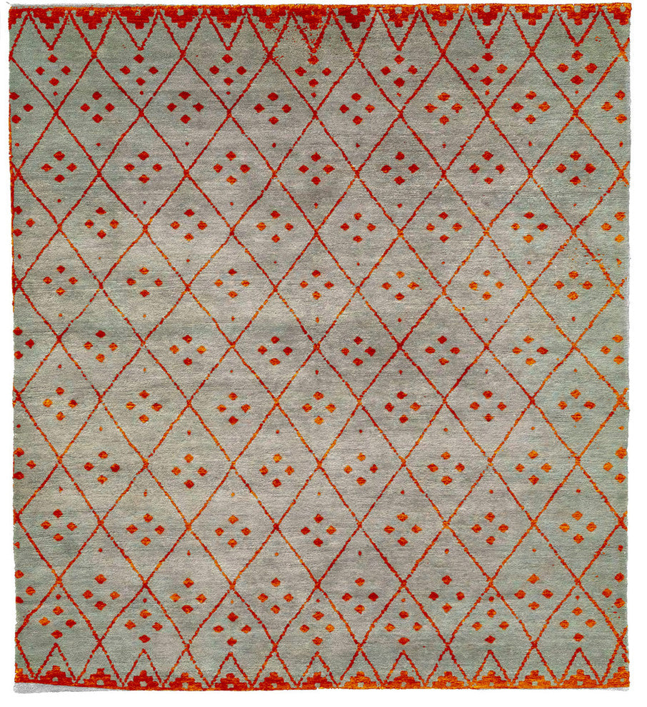Clotho B Hand Knotted Tibetan Rug, 6' Square