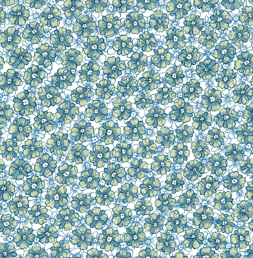 Allison Blue Floral Wallpaper Bolt