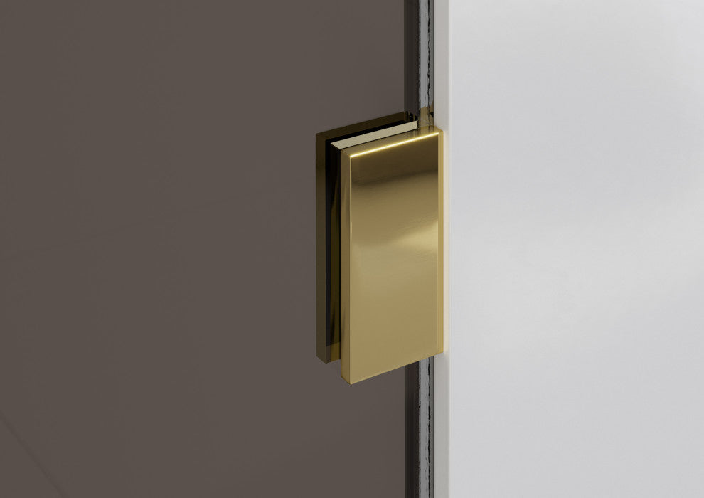 Ursa 30"x78" Frameless Fixed Glass Shower Panel With Bronze Tint, Polished Brass