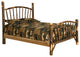 Hickory Log Sunburst Bed, All Hickory, Twin