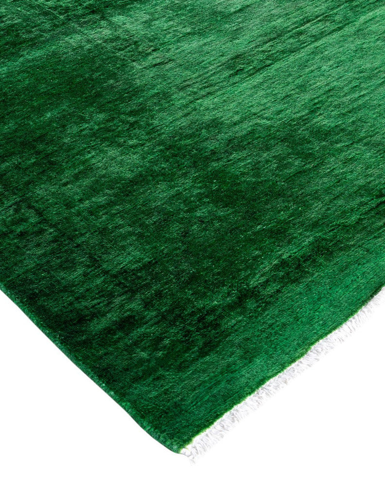 Overdyed, One-of-a-Kind Hand-Knotted Area Rug Green, 8'2"x10'1"
