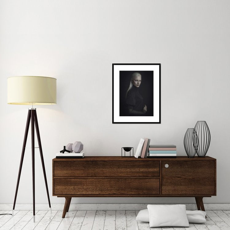 "Pale Portrait" Framed Digital Print by Yuri Shevchenko, 26"x32"