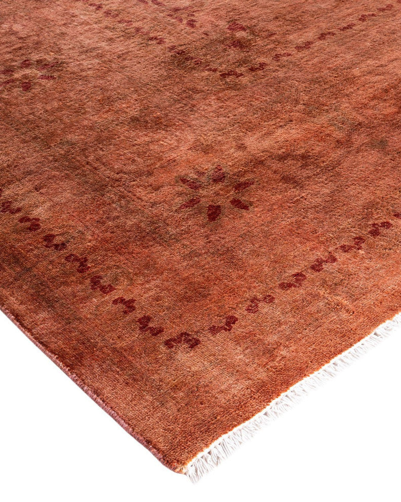 Overdyed, One-of-a-Kind Hand-Knotted Area Rug Brown, 9'3"x11'10"